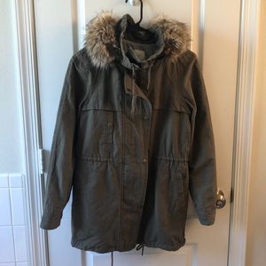 The Loft army green lightweight parka